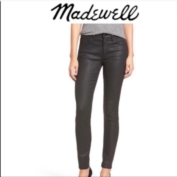 Madewell Skinny Skinny Coated High Rise Black Jeans - Picture 1 of 5
